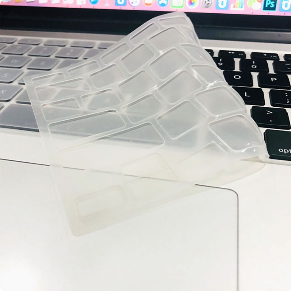 Apple Macbook 13' 2017 A1466 HEPTEKİLETİŞİM Klavye Koruyucu Transparan Buzlu Silikon Ped