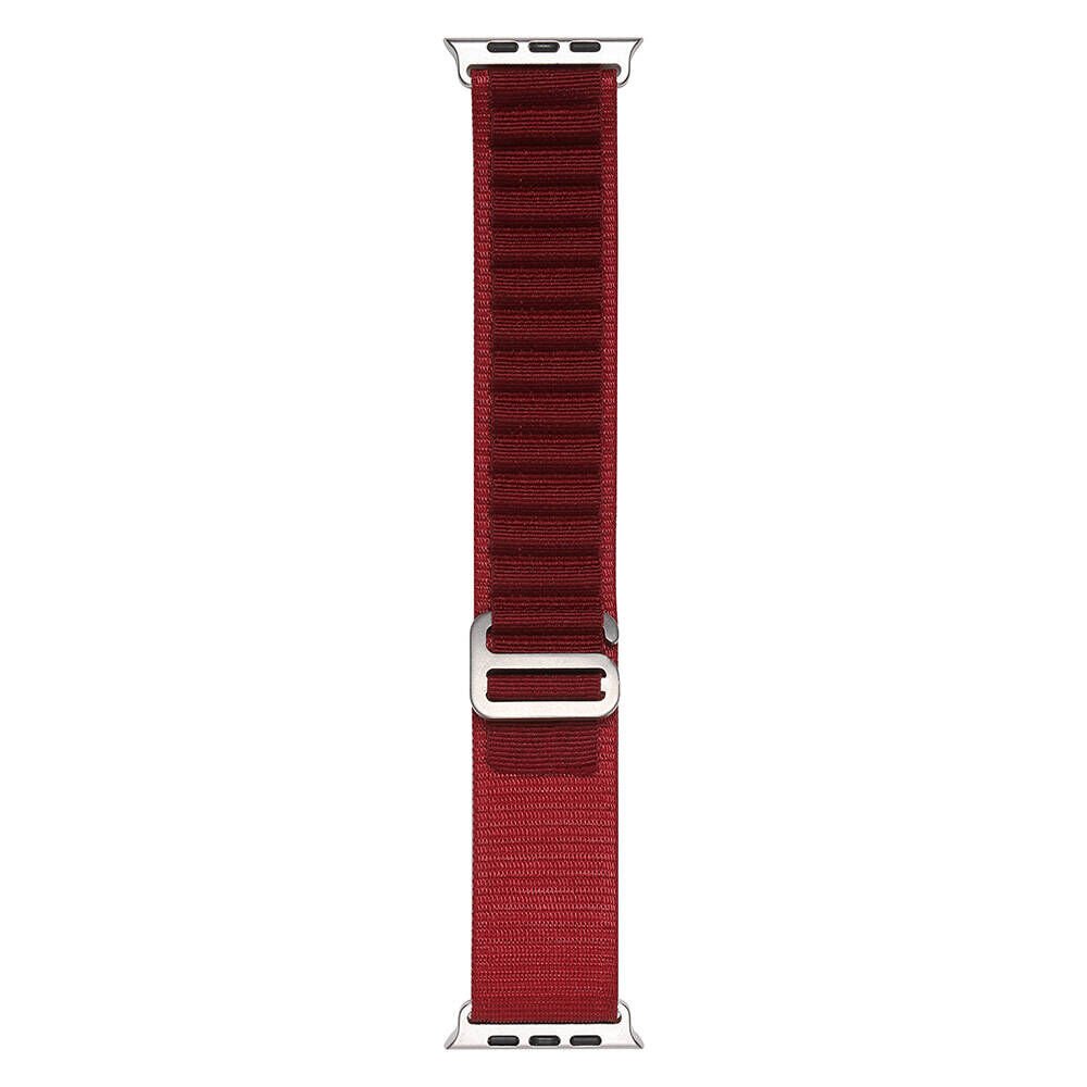 Apple Watch 2/3/4/5/6/7/8/9/se/nike 38mm 40mm 41mm Hasır Kordon Tasarım (band-74) Koyu Kırmızı