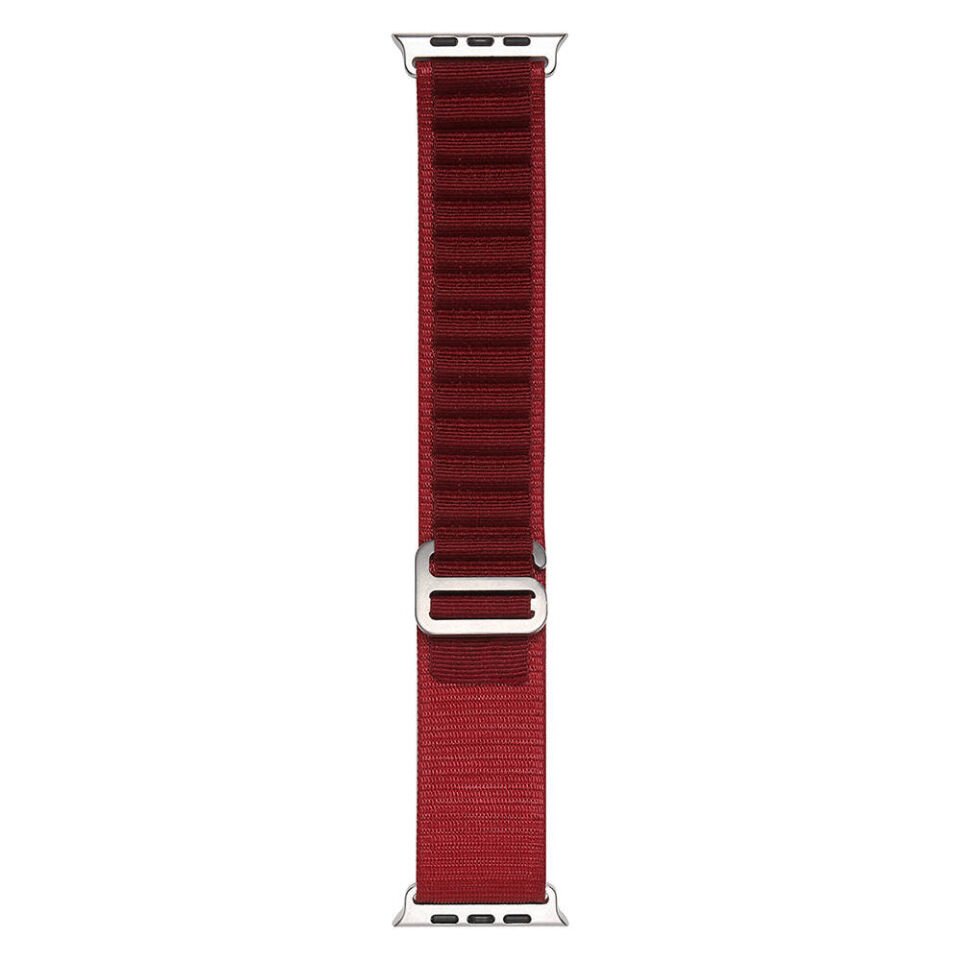 Apple Watch 2/3/4/5/6/7/8/9/se/nike 38mm 40mm 41mm Hasır Kordon Tasarım (band-74) Koyu Kırmızı