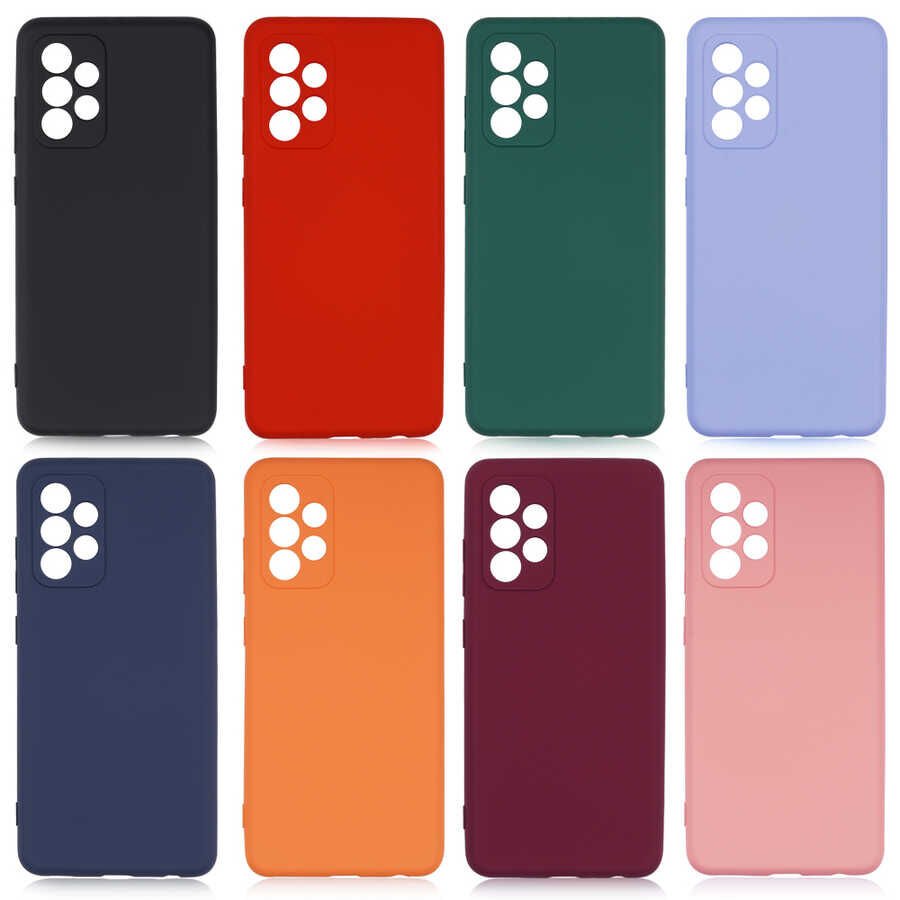 Samsung Galaxy A52 Kadife İç Yüzey Yumuşak Dokulu Kamera Korumalı İnce Kapak (MARA) Koyu Mor