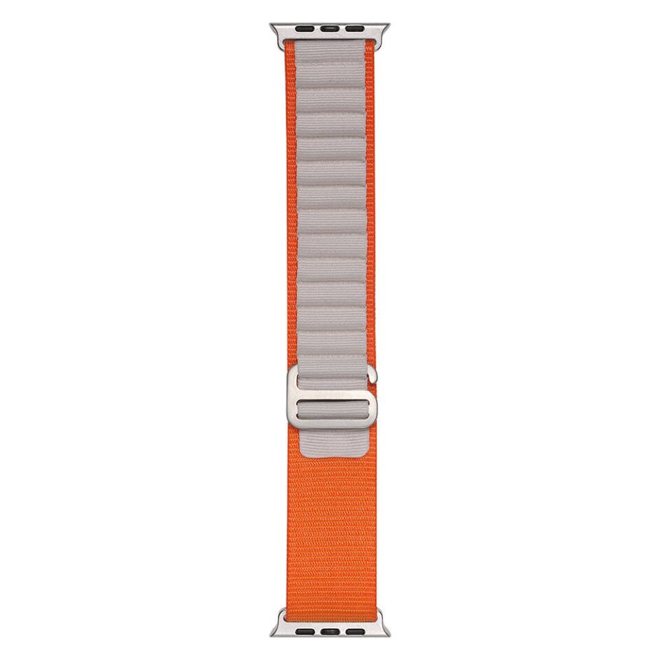 Apple Watch 2/3/4/5/6/7/8/9/se/nike 38mm 40mm 41mm Hasır Kordon Tasarım (band-74) Turuncu-Starlight