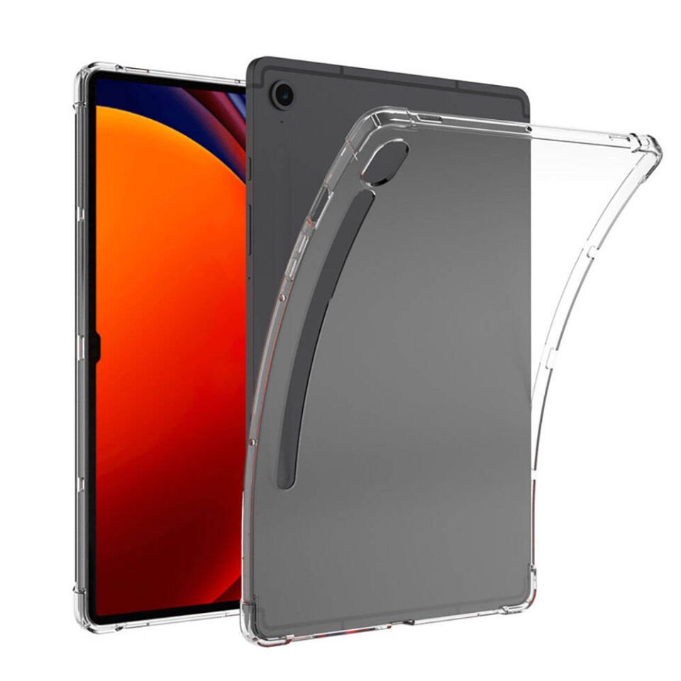 Samsung Galaxy Tab S8 Şeffaf Tablet Kılıf Köşelerden Ultra Dayanıklı Kalem Bölmeli Tasarım(T-ANTİ) Renksiz