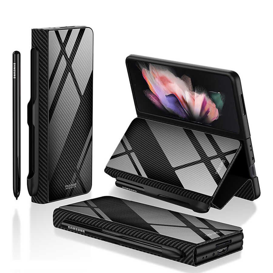 Samsung Galaxy Z Fold 3 Kılıf HEPTEKİLETİŞİM Kalem Bölmeli Droga Kılıf