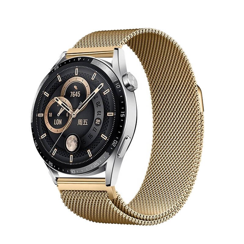 Huawei Watch GT3 46mm Metal Hasır Kordon (Band-12) Gold