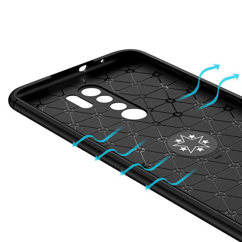 Xiaomi Redmi 9 Kılıf Kamera Çıkıntılı Renkli Yüzüklü Standlı Mıknatıslı Kapak (RAVEL) Kırmızı