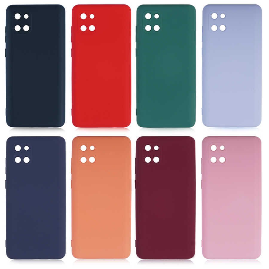 Samsung Galaxy A81 (Note 10 Lite) Kadife İç Yüzey Yumuşak Dokulu Kamera Korumalı İnce Kapak (MARA) Lila