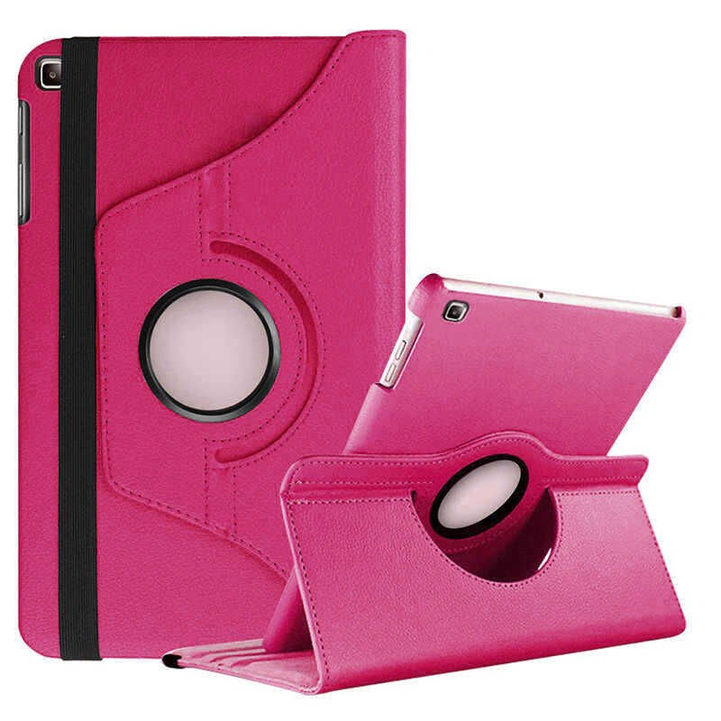 Samsung Galaxy Tab A 10.1 T510 T515 T517 Kılıf Dönebilen Standlı (D-T) Pembe Koyu