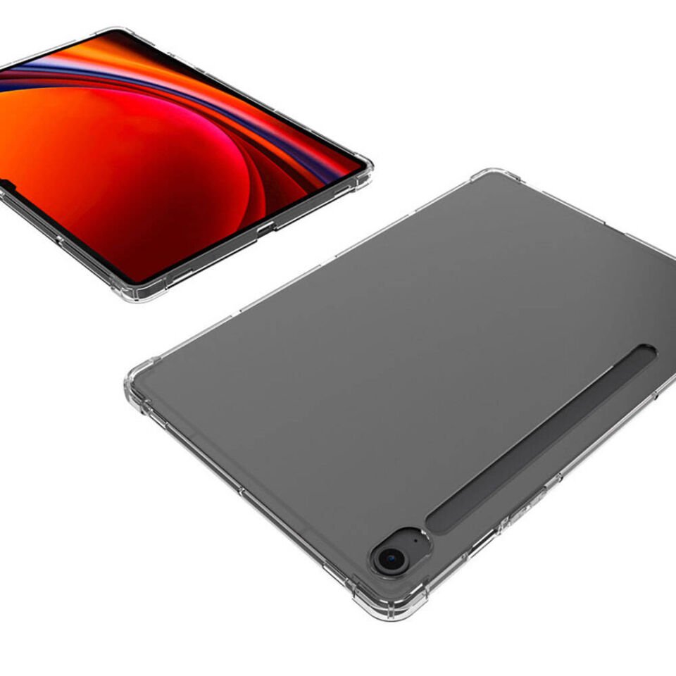 Samsung Galaxy Tab S9 FE Şeffaf Tablet Kılıf Köşelerden Ultra Dayanıklı Kalem Bölmeli (T-ANTİ) Renksiz