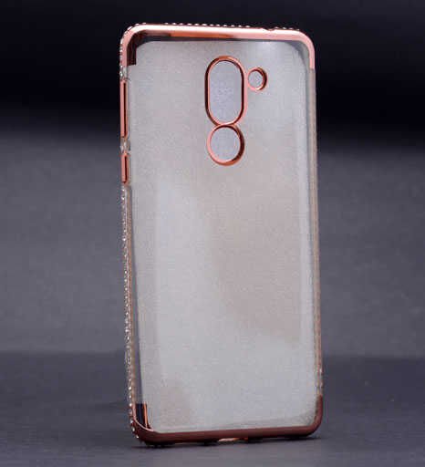 Huawei GR5 2017 Kılıf Zore Kenarı Tek Sıra Taşlı Silikon