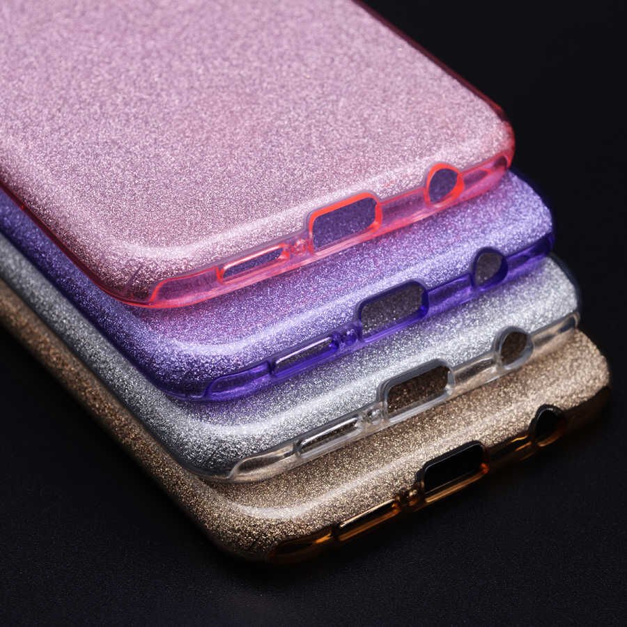 Huawei Y9 2019 Kılıf Renkli Parıltılı Simli Işıltılı Silikon Kapak (SHİNİNG) Mavi