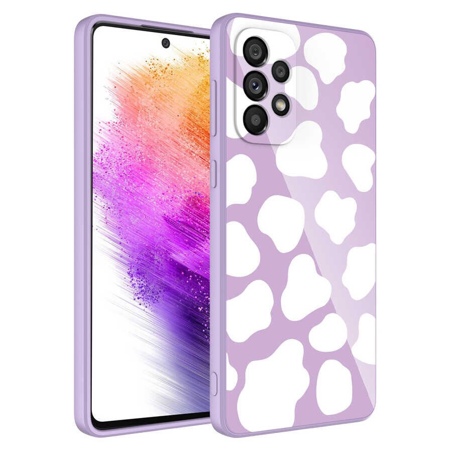 Samsung Galaxy A53 5G Kılıf Kamera Korumalı Bulut Desenli Renkli Sert Parlak Silikon Kapak (Epoksi) NO6