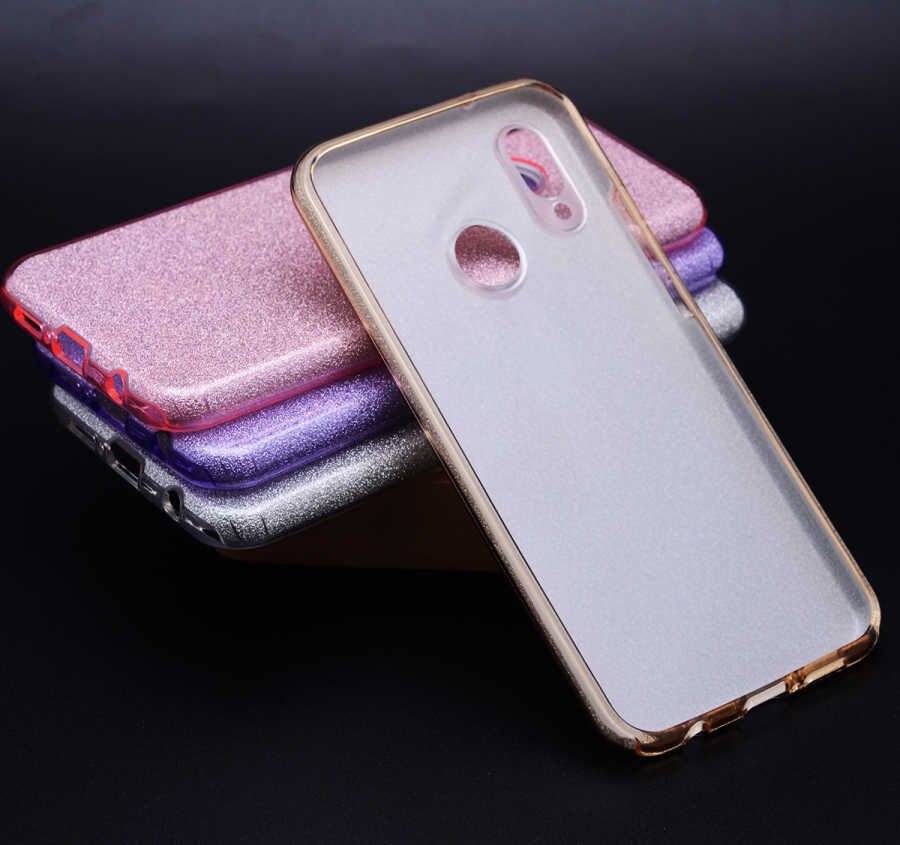 Huawei Y9 2019 Kılıf Renkli Parıltılı Simli Işıltılı Silikon Kapak (SHİNİNG) Mor