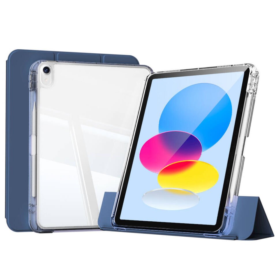 Apple iPad 10.9 2022 (10.Nesil) Tablet Kılıf Magnetik Airbagli Ultra Korumalı Kapak (Sliding) Gri