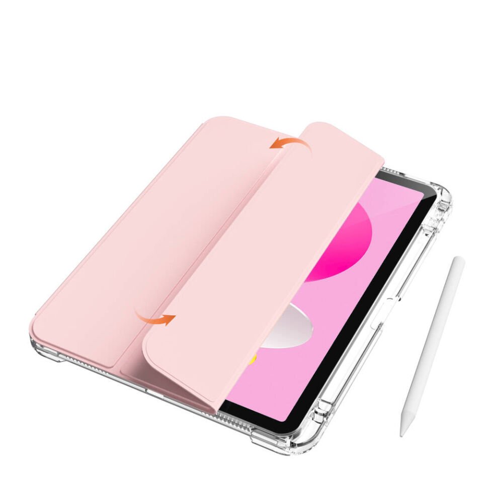 Apple iPad 10.9 2022 (10.Nesil) Tablet Kılıf Magnetik Airbagli Ultra Korumalı Kapak (Sliding) Gri