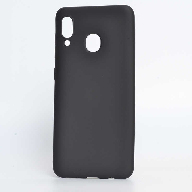 Samsung Galaxy A20 Kılıf Yumuşak Dokulu Soft Esnek İnce Mat Renkli Silikon Kapak (PREMİER) Saks Mavi