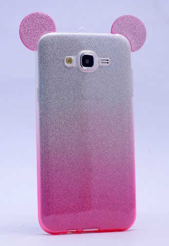 Samsung Galaxy J5 2016 Kılıf HEPTEKİLETİŞİM Micky Kulaklı Simli Silikon