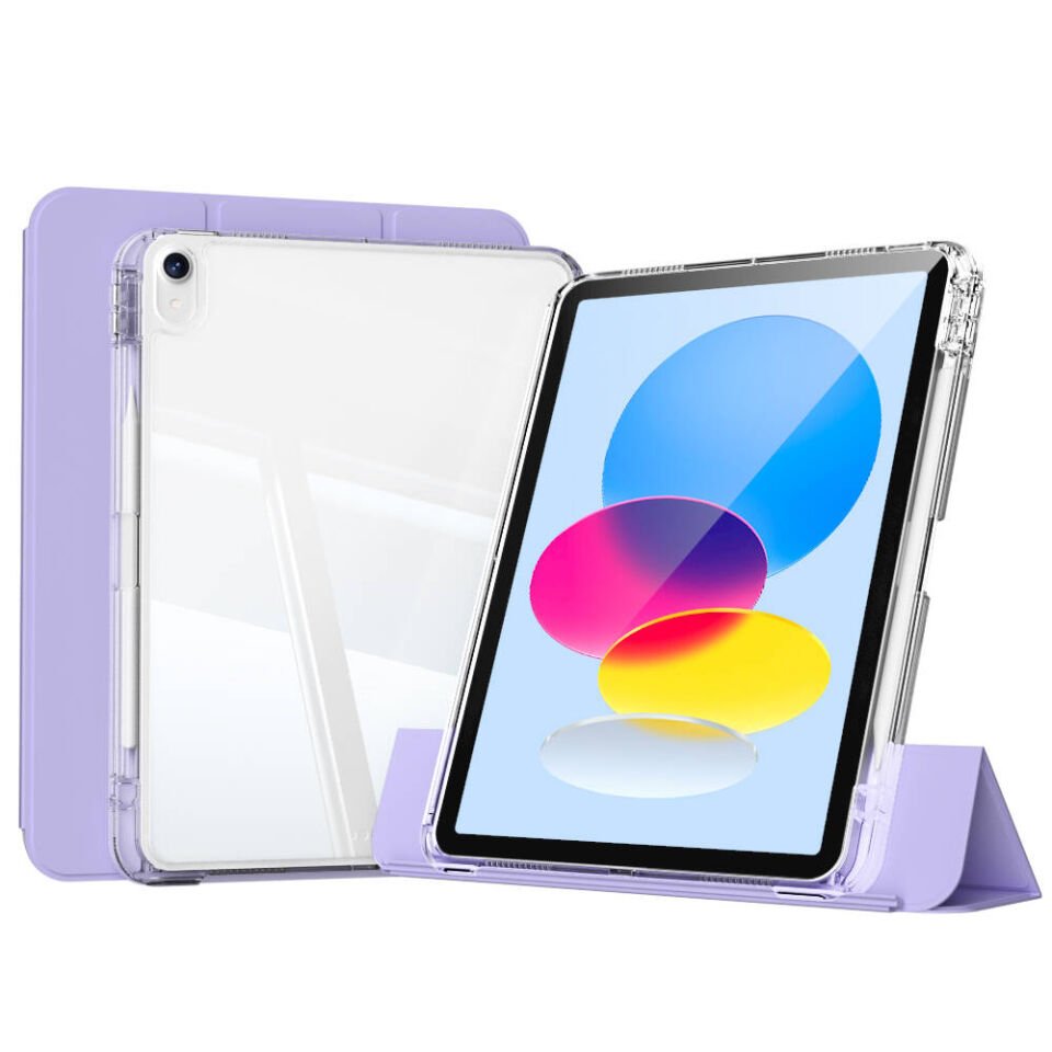 Apple iPad 10.9 2022 (10.Nesil) Tablet Kılıf Magnetik Airbagli Ultra Korumalı Kapak (Sliding) Lavender