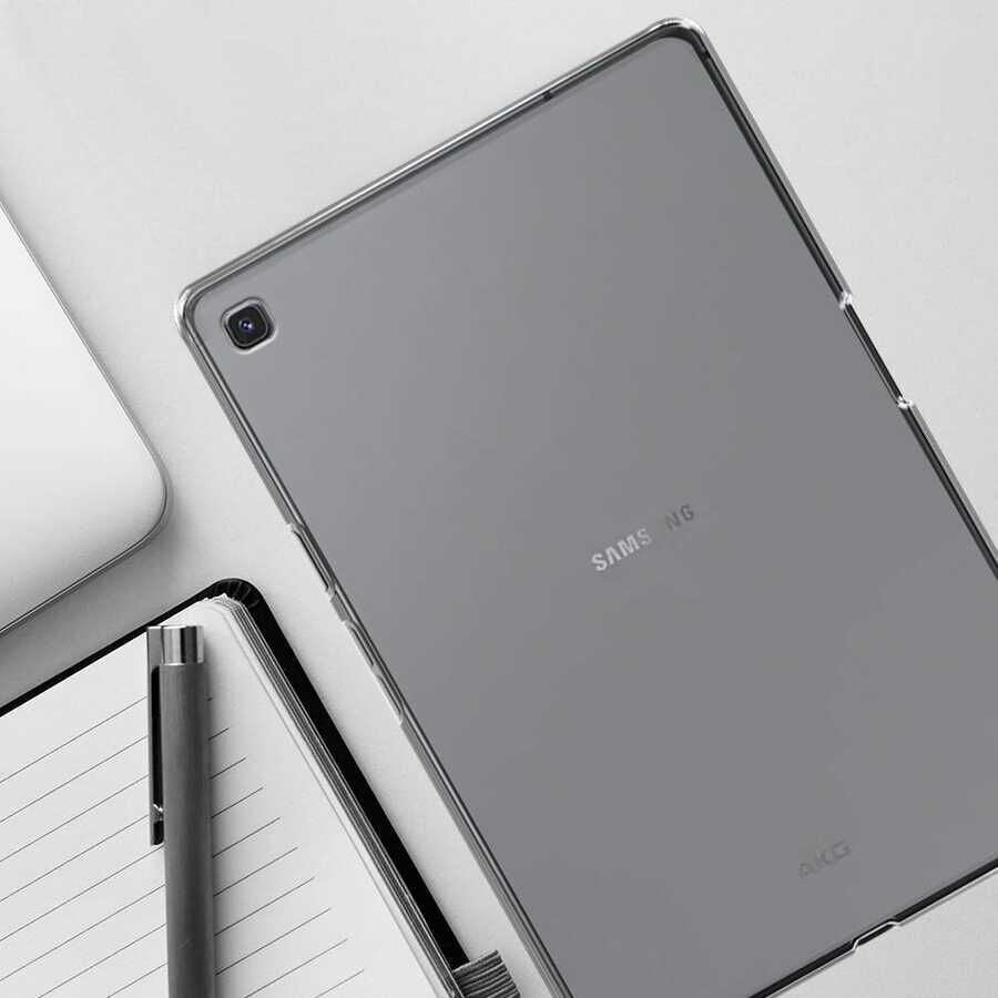 Samsung Galaxy Tab S5e T720 T725 T727 Şeffaf Silikon Tablet Kılıf Korunaklı Yapı (T-SÜPER) Renksiz