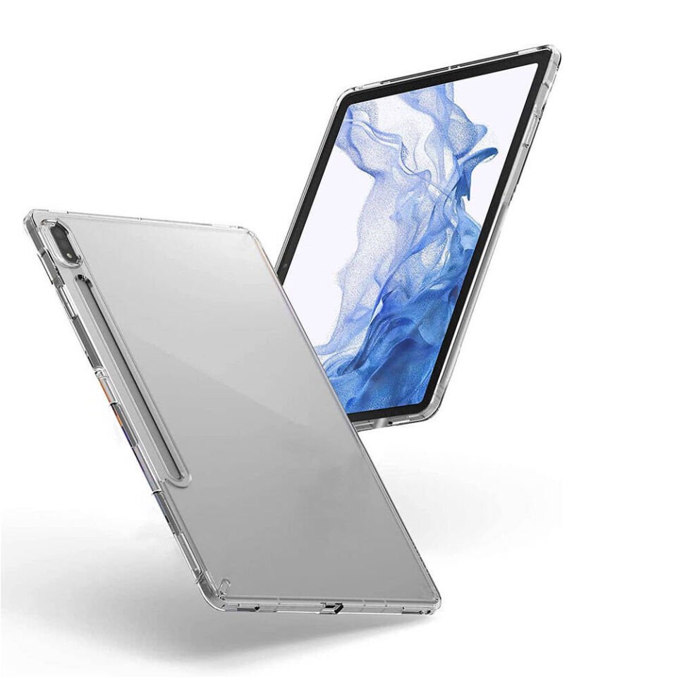 Samsung Galaxy Tab S8 Şeffaf Silikon Yapılı Ultra Korumalı İnce Tasarımlı Kapak Renksiz