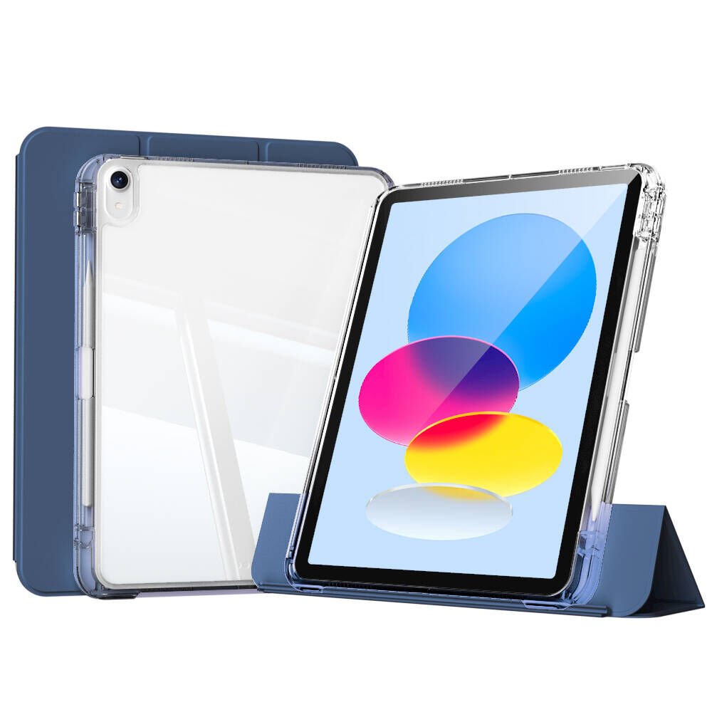 Apple iPad 10.9 2022 (10.Nesil) Tablet Kılıf Magnetik Airbagli Ultra Korumalı Kapak (Sliding) Lacivert