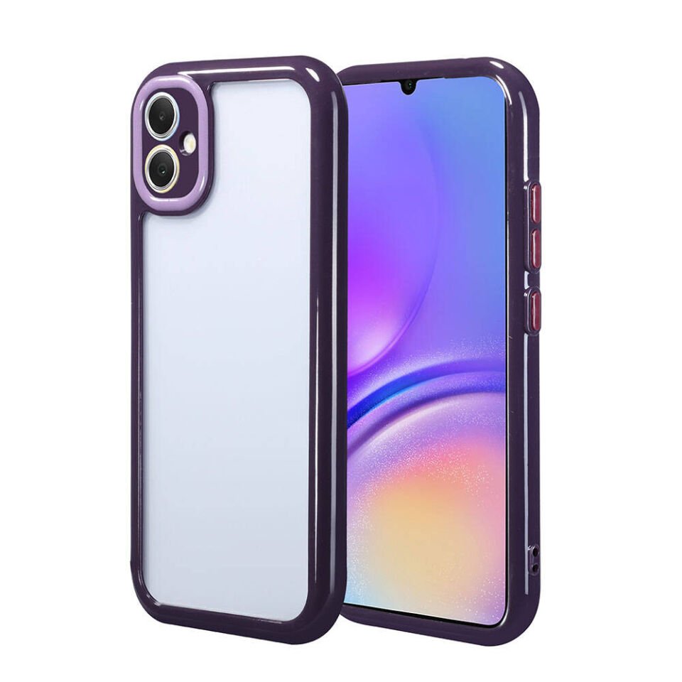 Samsung Galaxy A05 Kılıf Kamera Korumalı Renkli Kenar ve Çerçeve Tasarımlı Kapak (Vitamin) Siyah