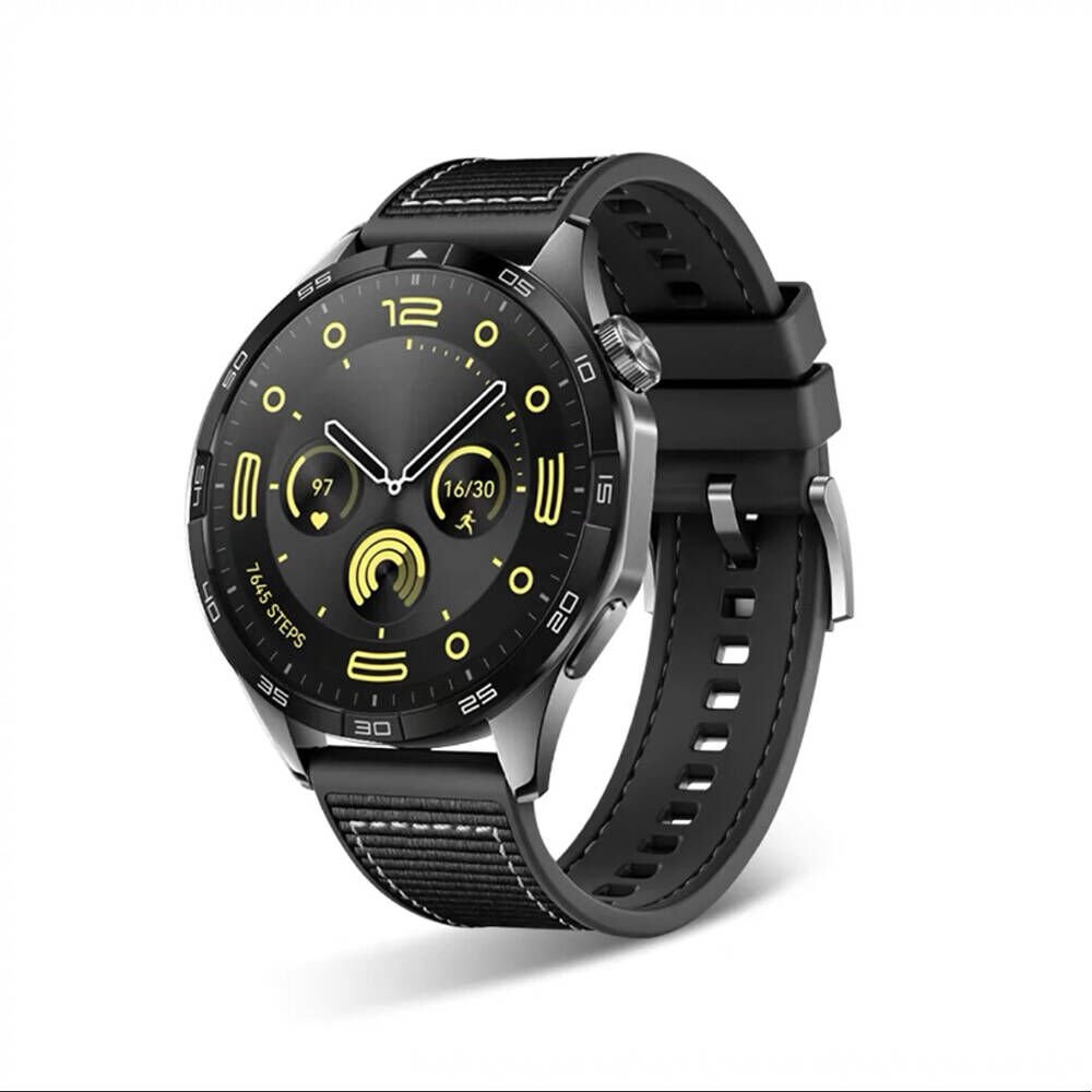 Huawei Watch GT 3 46mm Silikon Kordon Dikiş Desenli (krd-102) Siyah