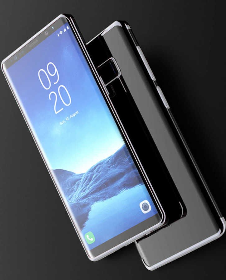 Samsung Galaxy Note 9 Kılıf Dört Köşe Renkli Lazer Şeffaf Silikon Kapak (GLİTTER) Gri