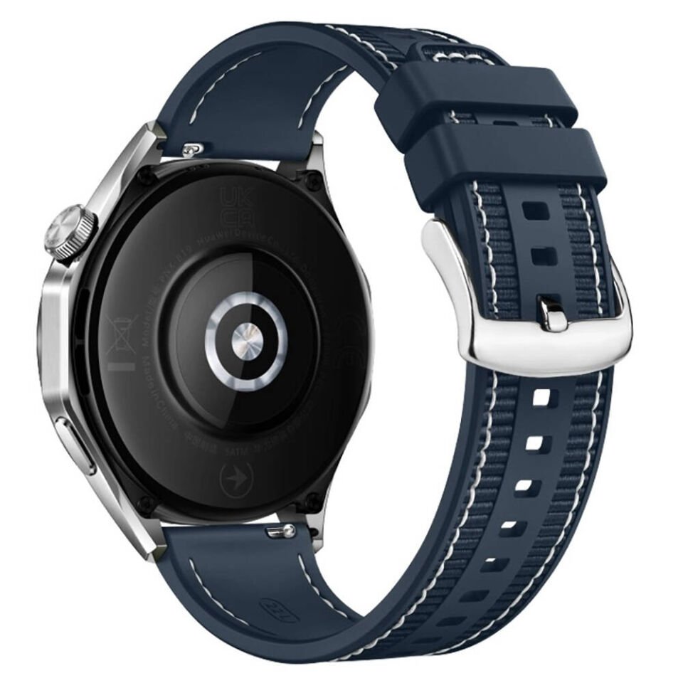 Huawei Watch GT 3 46mm Silikon Kordon Dikiş Desenli (krd-102) Gri
