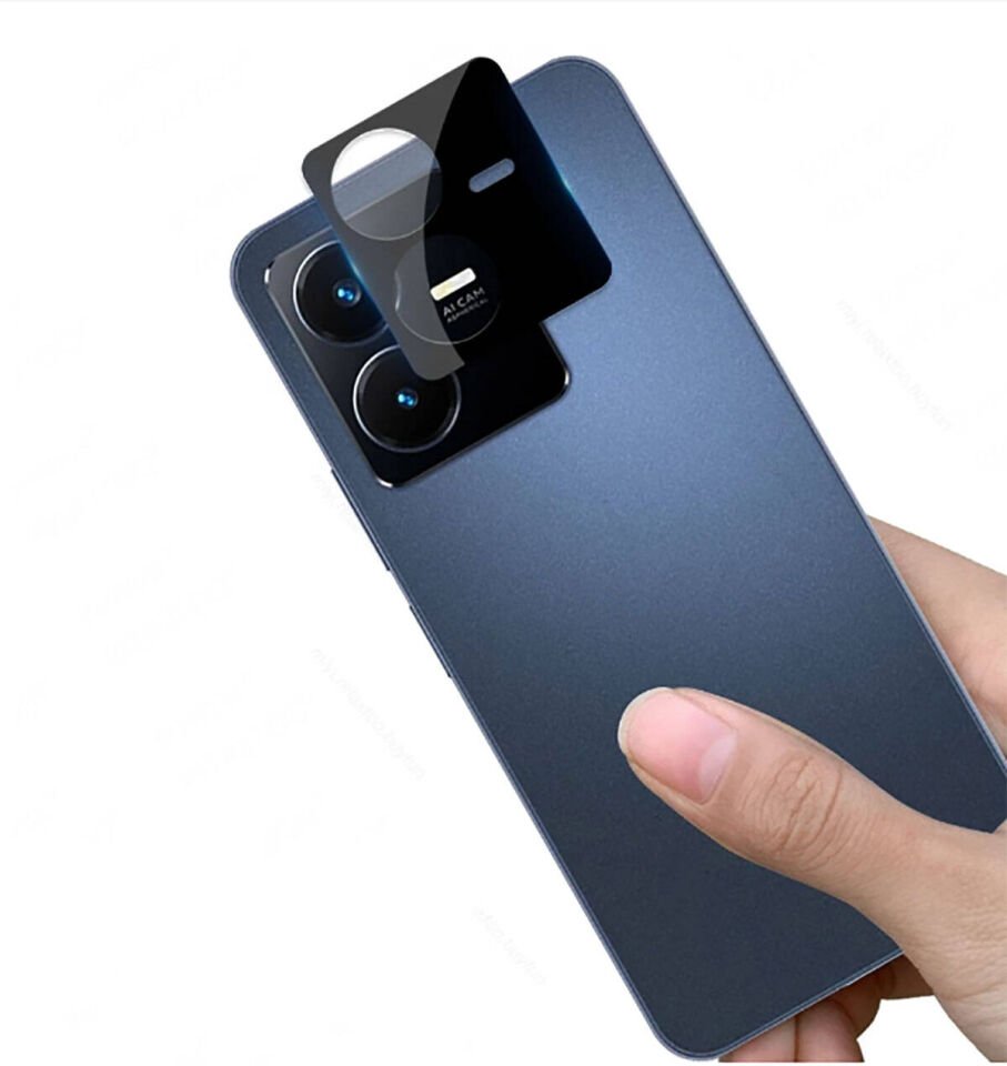 Vivo Y22 Kamera Lens Koruyucu Siyah Çerçeveli Korunaklı (3D K.C) Siyah
