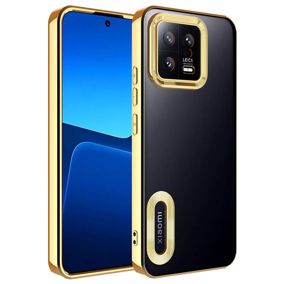 Xiaomi Mi 13 Kılıf Kamera Lens Korumalı Logo Gösteren Parlak Kenarlı Kapak (OMEGA) Derin Mor