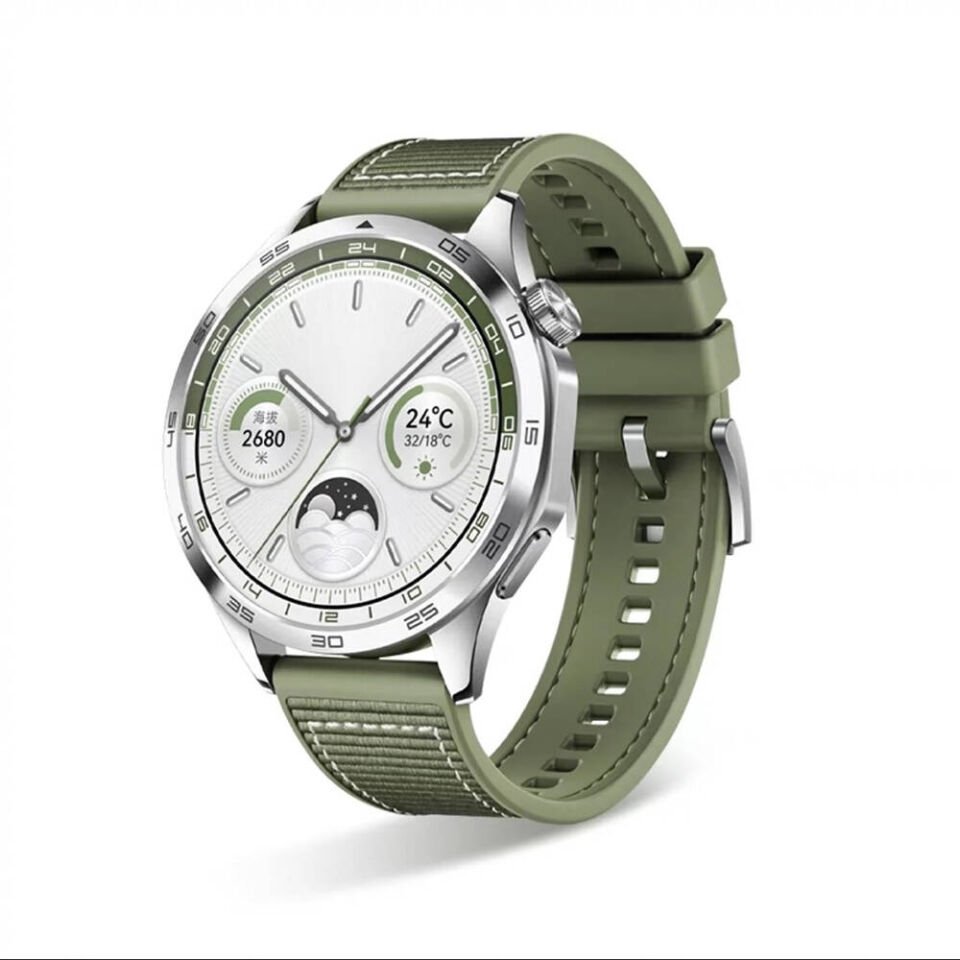 Huawei Watch GT 3 46mm Silikon Kordon Dikiş Desenli (krd-102) Yeşil