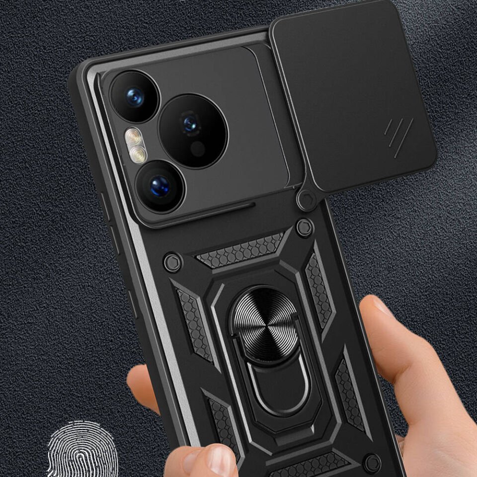 Huawei Pura 70 5G Kılıf Magnetik Standlı Kamera Korumalı HEPTEKİLETİŞİM Sürgülü Vega Kapak