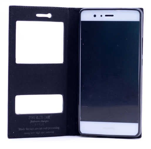 Huawei P9 Lite Kapaklı Kılıf Darbelere Karşı Tam Korumalı (ELİTE) Siyah