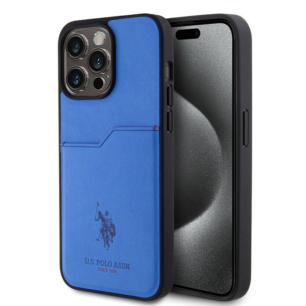 Apple iPhone 15 Pro Max Kılıf U.S. Polo Assn. Orjinal Lisanslı Baskı Logolu PU Kartlıklı Kapak
