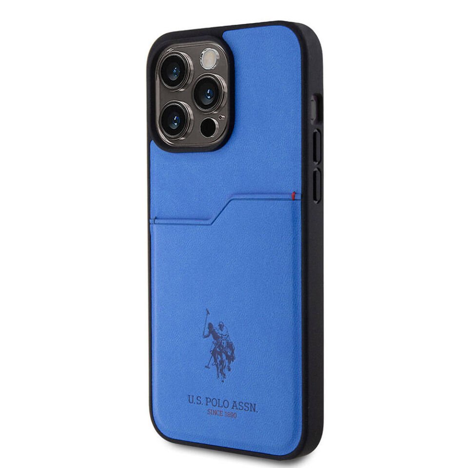Apple iPhone 15 Pro Max Kılıf U.S. Polo Assn. Orjinal Lisanslı Baskı Logolu PU Kartlıklı Kapak