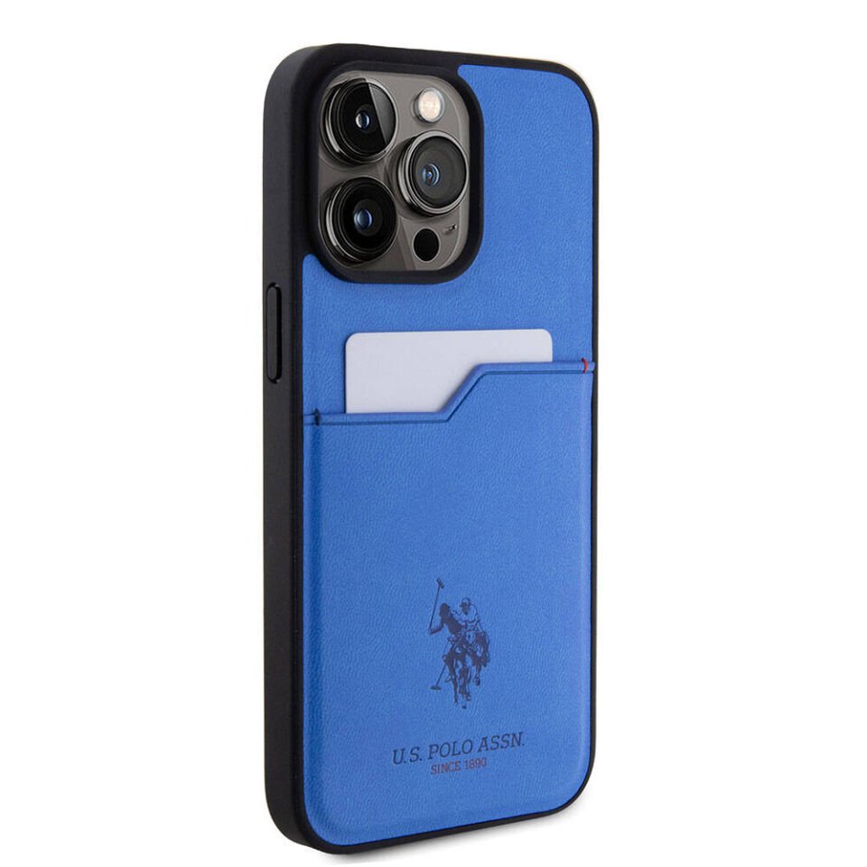 Apple iPhone 15 Pro Max Kılıf U.S. Polo Assn. Orjinal Lisanslı Baskı Logolu PU Kartlıklı Kapak