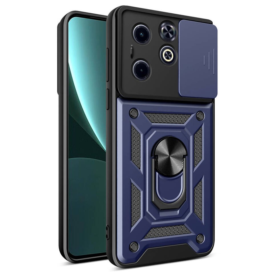 İnfinix Hot 40i Kılıf Magnetik Standlı Kamera Korumalı HEPTEKİLETİŞİM Sürgülü Vega Kapak