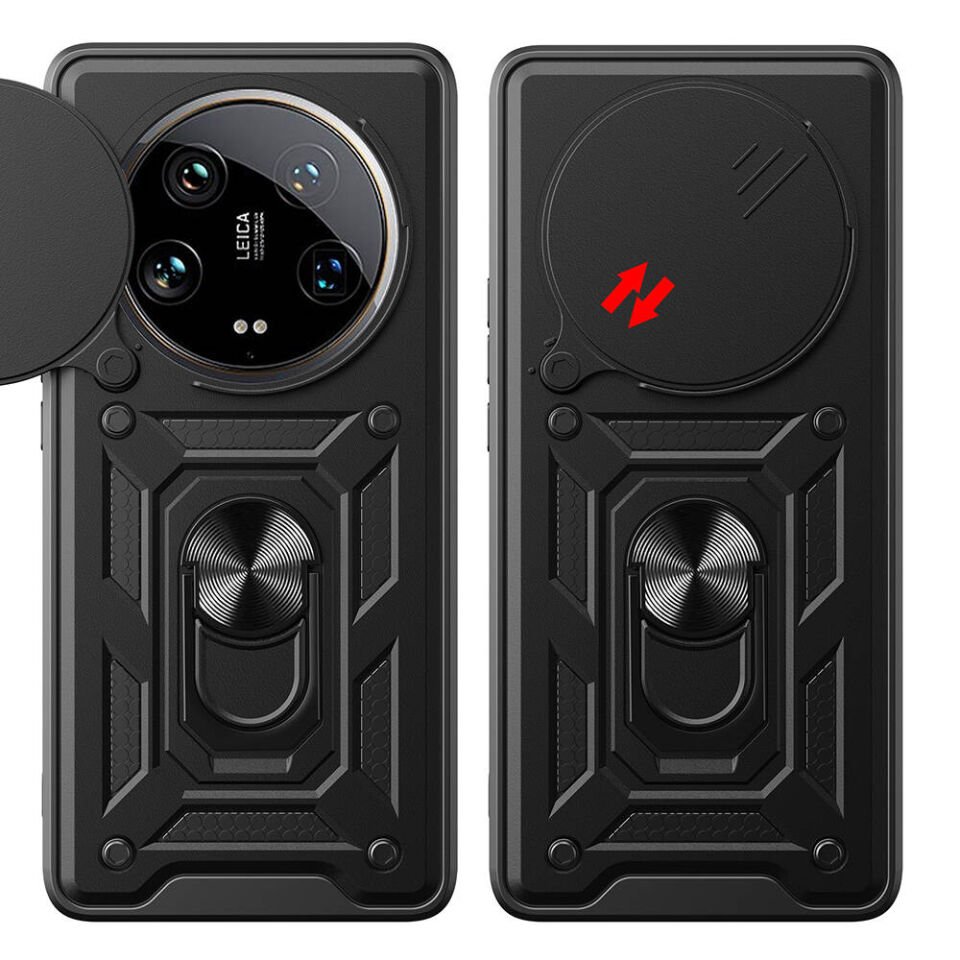 Xiaomi Mi 14 Ultra Kılıf Magnetik Standlı Kamera Korumalı HEPTEKİLETİŞİM Sürgülü Vega Kapak
