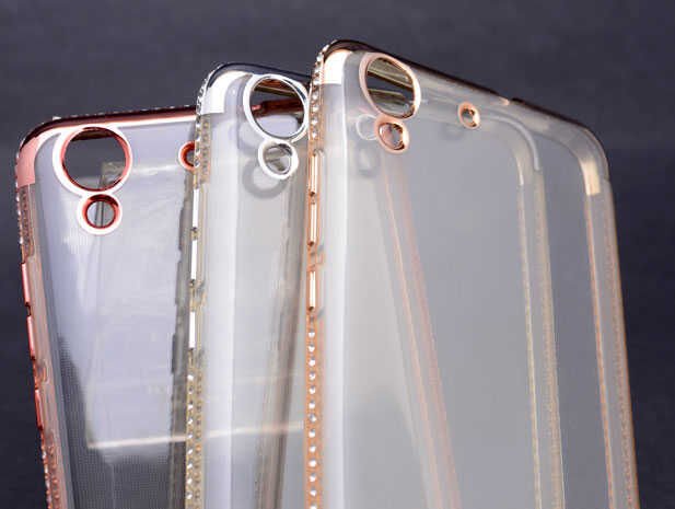 Huawei Y6 II Kılıf Zore Kenarı Tek Sıra Taşlı Silikon