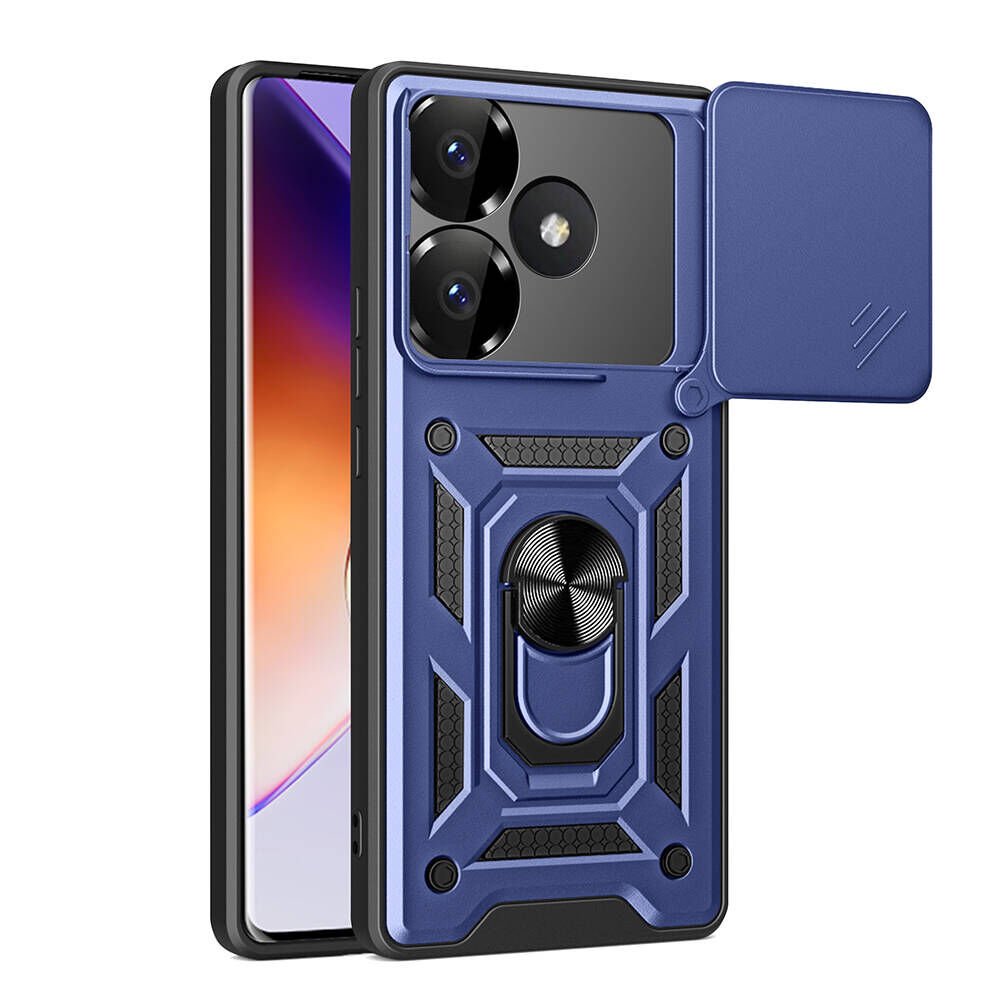 Xiaomi Poco F6 Kılıf Magnetik Standlı Kamera Korumalı HEPTEKİLETİŞİM Sürgülü Vega Kapak