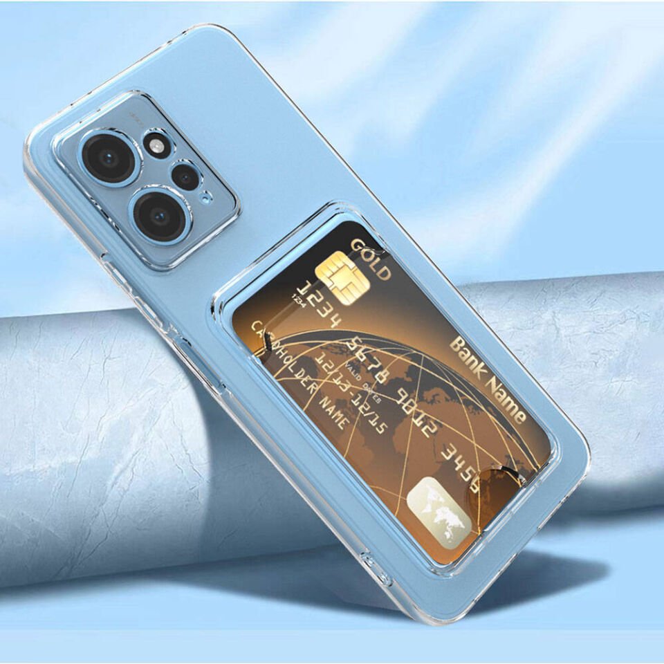 Xiaomi Redmi Note 12 5G Kılıf Kartlıklı Şeffaf HEPTEKİLETİŞİM Setra Clear Silikon Kapak