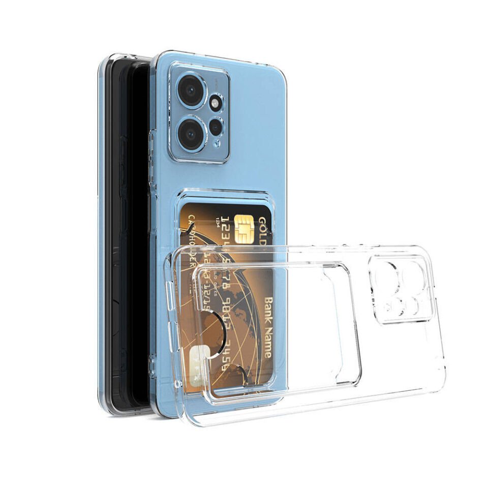 Xiaomi Redmi Note 12 5G Kılıf Kartlıklı Şeffaf HEPTEKİLETİŞİM Setra Clear Silikon Kapak