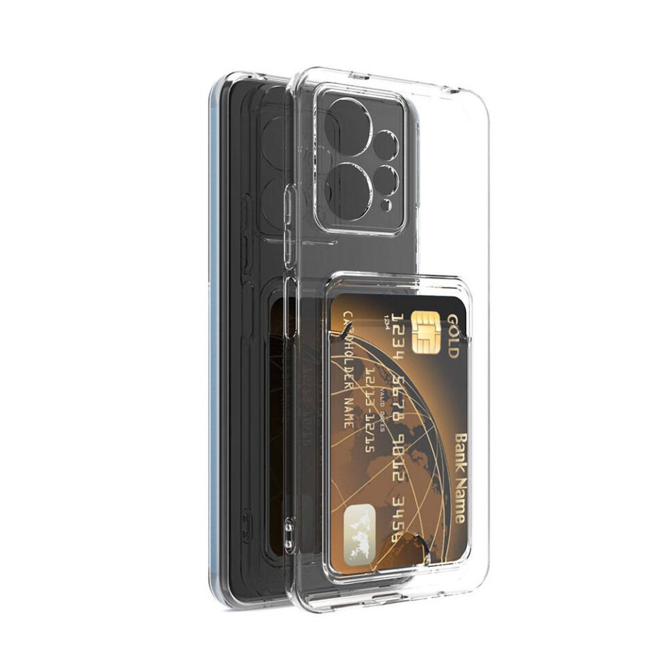 Xiaomi Redmi Note 12 5G Kılıf Kartlıklı Şeffaf HEPTEKİLETİŞİM Setra Clear Silikon Kapak