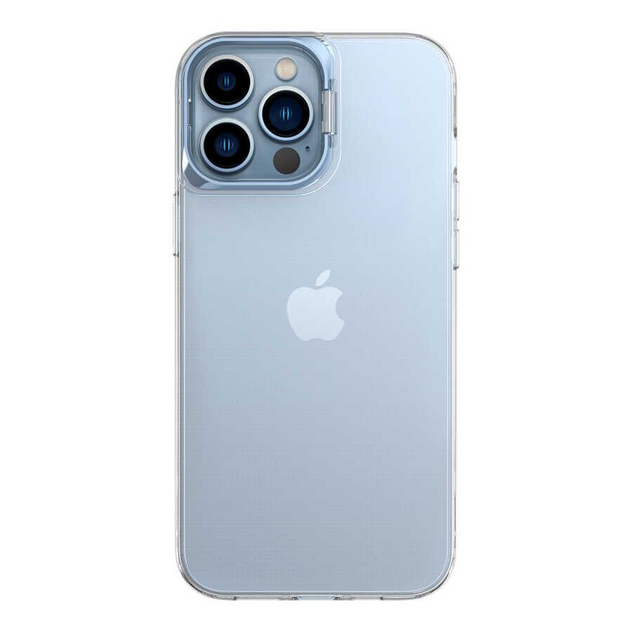Apple  iPhone 14 Pro Max Kılıf Standlı Köşe ve Kamera Korumalı Sert Sararmaz Şeffaf Kapak (Skuba) Rose Gold