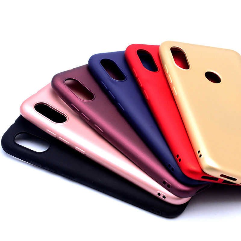 Xiaomi Mi A2 Lite Kılıf Yumuşak Dokulu Soft Esnek İnce Mat Renkli Silikon Kapak (PREMİER) Gold