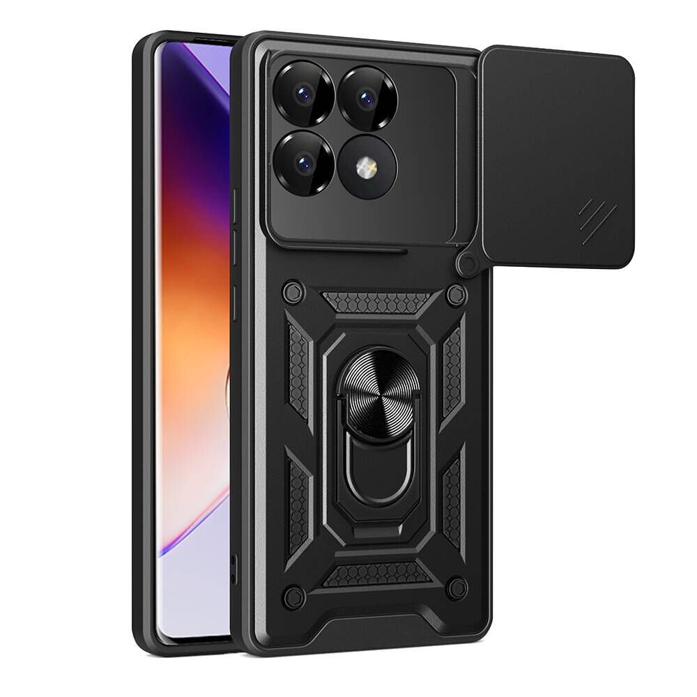 Xiaomi Poco F6 Pro Kılıf Magnetik Standlı Kamera Korumalı HEPTEKİLETİŞİM Sürgülü Vega Kapak