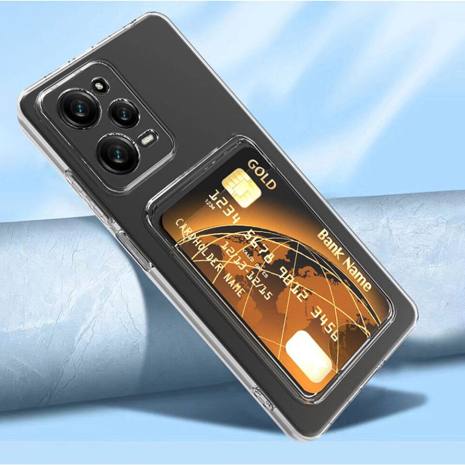 Xiaomi Redmi Note 12 Pro 5G Kılıf Kartlıklı Şeffaf HEPTEKİLETİŞİM Setra Clear Silikon Kapak
