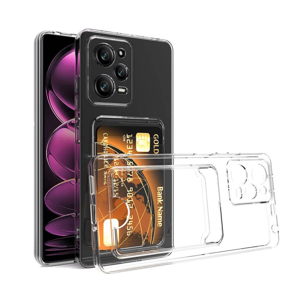 Xiaomi Redmi Note 12 Pro 5G Kılıf Kartlıklı Şeffaf HEPTEKİLETİŞİM Setra Clear Silikon Kapak