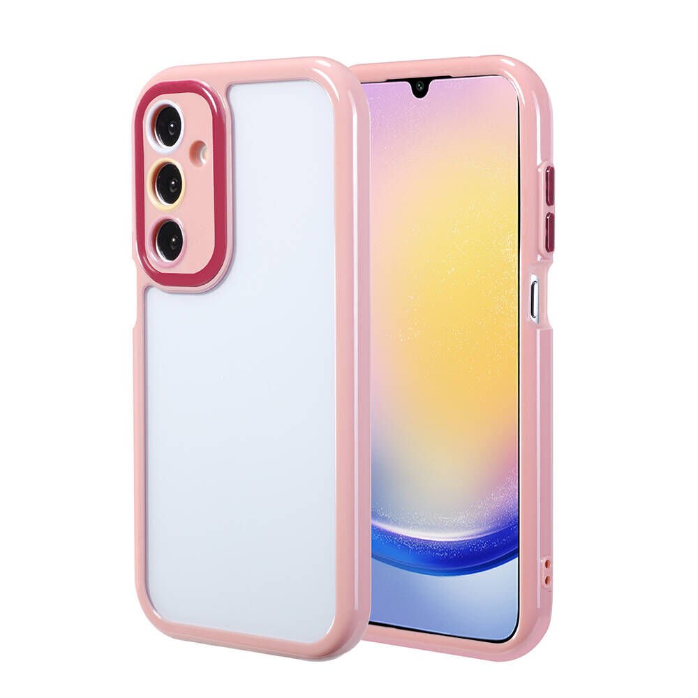 Samsung Galaxy A25 Kılıf Kamera Korumalı Renkli Kenar ve Çerçeve Tasarımlı Kapak (Vitamin) Mürdüm