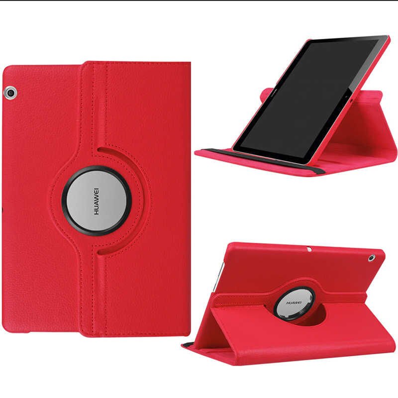 Huawei T3 10 (9.6 İnc) Kılıf Dönebilen Standlı (D-T) Kırmızı